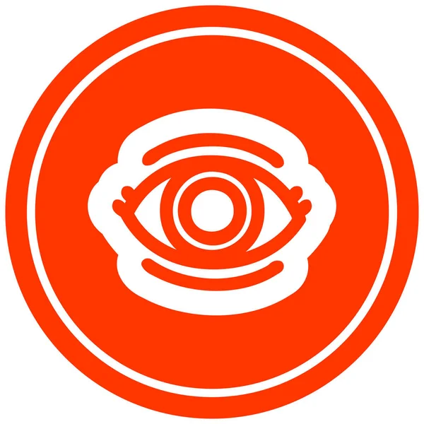 Staring Eye Circular Icon Symbol — Stock Vector