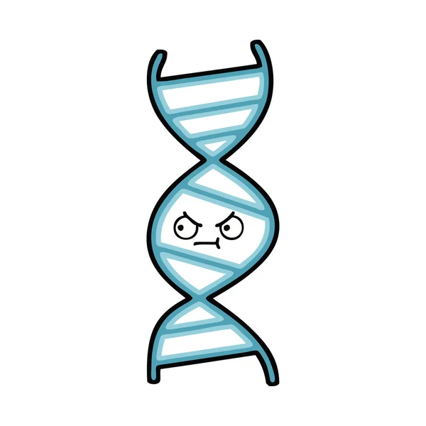 Roztomilý kreslený řetězec DNA — Stockový vektor