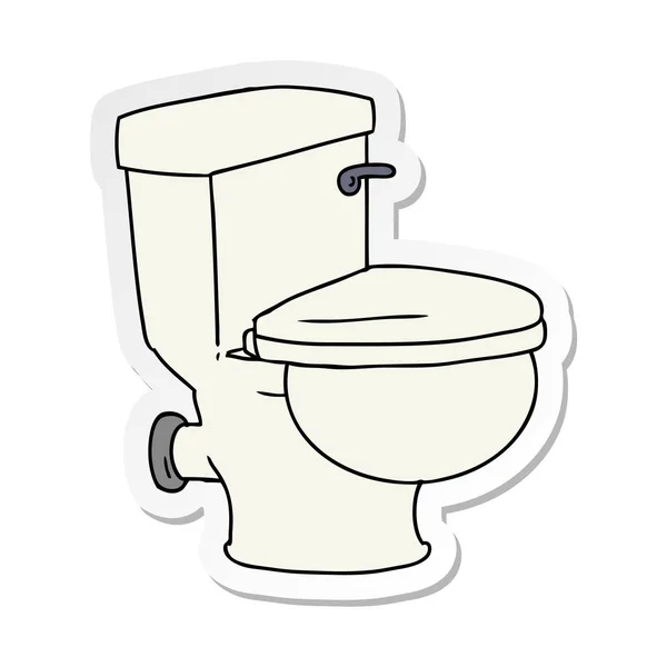 Autocollant dessin animé gribouille d'une toilette salle de bains — Image vectorielle