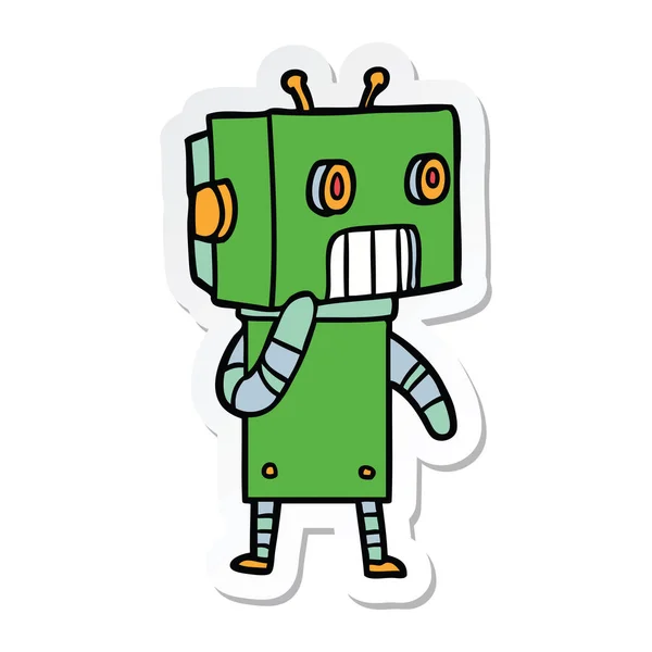 Sticker Van Robot Van Een Cartoon — Stockvector