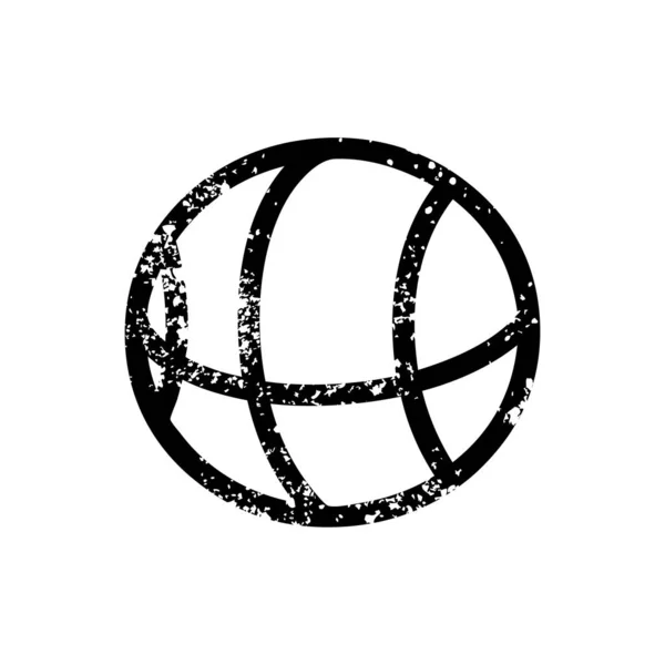 Basketball Sports Distressed Icon Symbol — Stock Vector