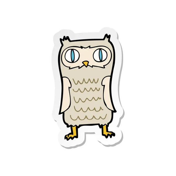 Sticker of a cartoon  owl — Stock Vector