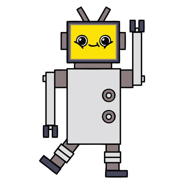 Lindo robot de dibujos animados — Vector de stock