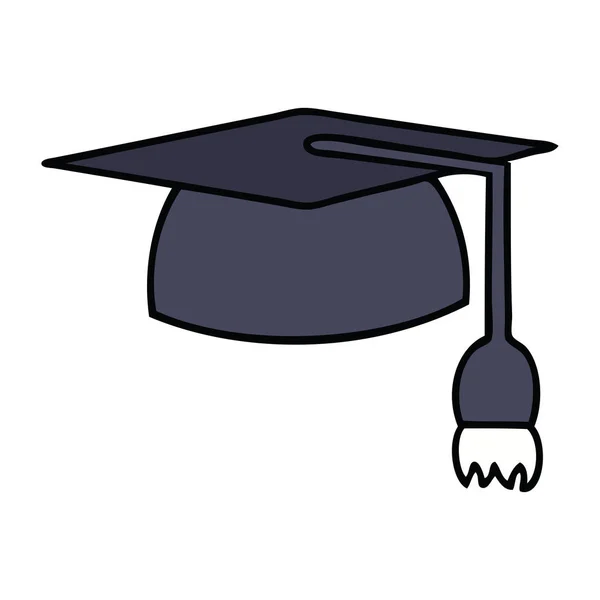 Desenho Animado Bonito Chapéu Graduação — Vetor de Stock