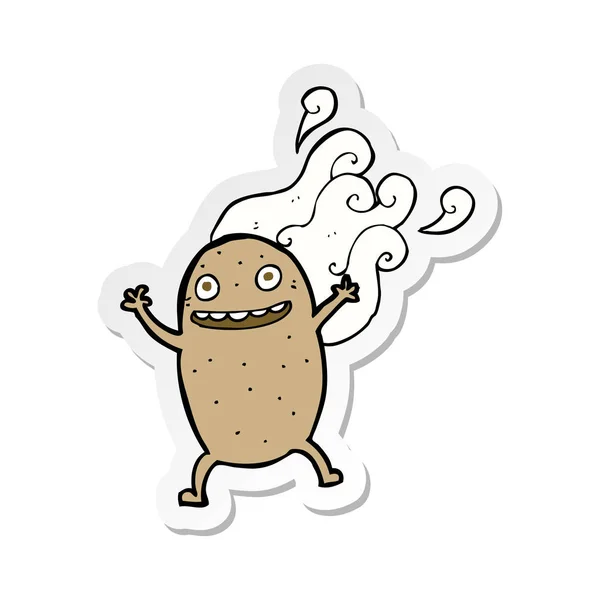 Aufkleber Einer Cartoon Glücklichen Kartoffel — Stockvektor