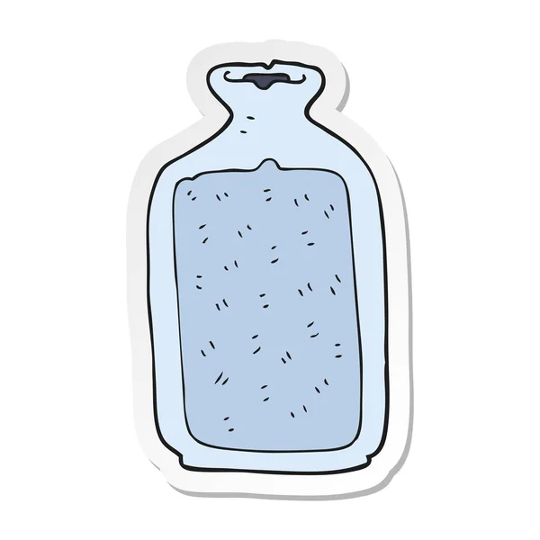 Klistermärke Cartoon Varmvatten Flaska — Stock vektor