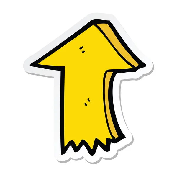 Sticker Cartoon Pointing Arrow — Stock Vector