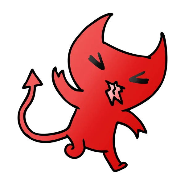 Gradiente de dibujos animados de un kawaii lindo demonio — Vector de stock