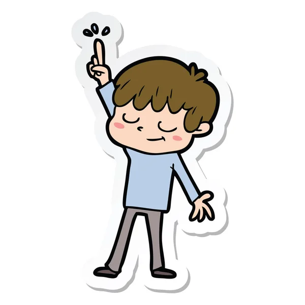 Sticker Cartoon Happy Boy — Stock Vector