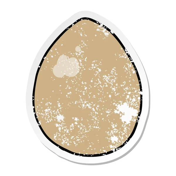 Distressed Sticker Cartoon Egg — Stock Vector