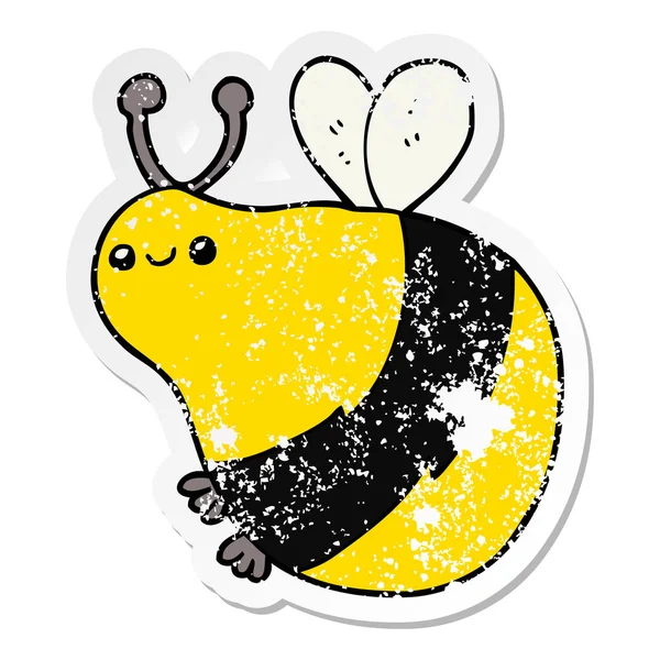 Αναξιοπαθούντα Αυτοκόλλητο Από Μια Μέλισσα Κινουμένων Σχεδίων — Διανυσματικό Αρχείο