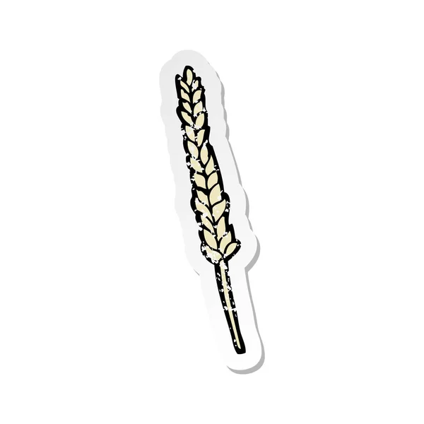 Retro Distressed Sticker Cartoon Corn — Stock Vector