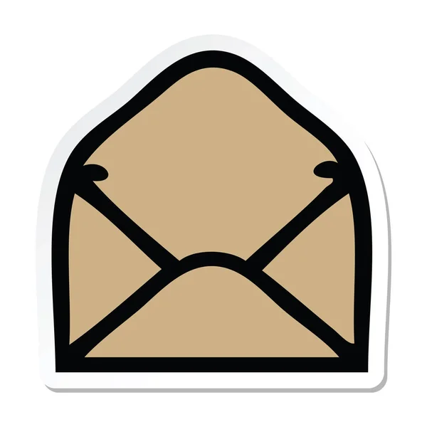 Etiqueta Envelope Bonito Papel Desenho Animado — Vetor de Stock