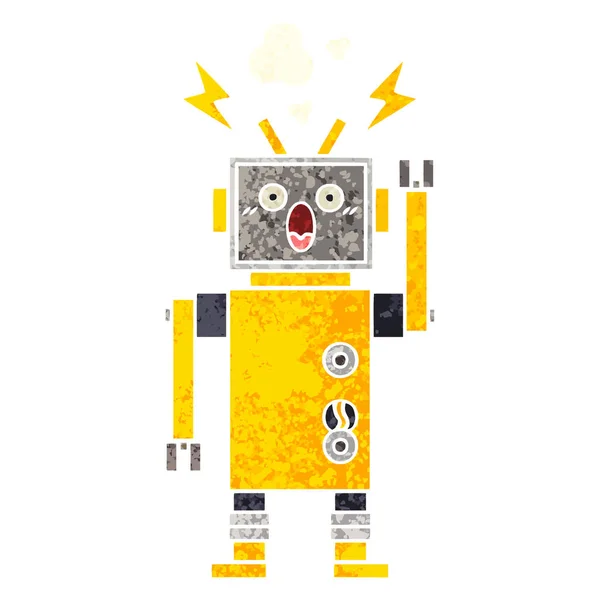 Retro Illustration Style Cartoon Robot — Stock Vector