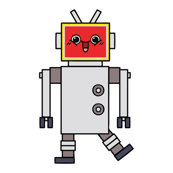 Lindo robot feliz de dibujos animados — Archivo Imágenes Vectoriales