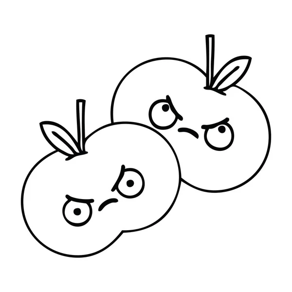 Kreslení Čar Kreslených Jablek — Stockový vektor