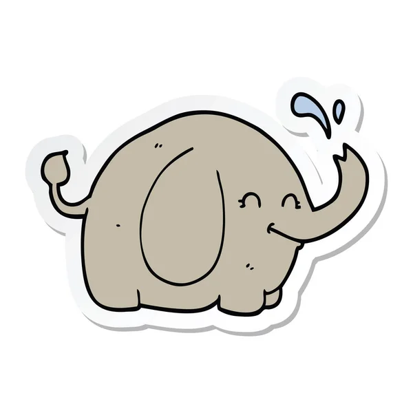 Pegatina Elefante Dibujos Animados — Vector de stock