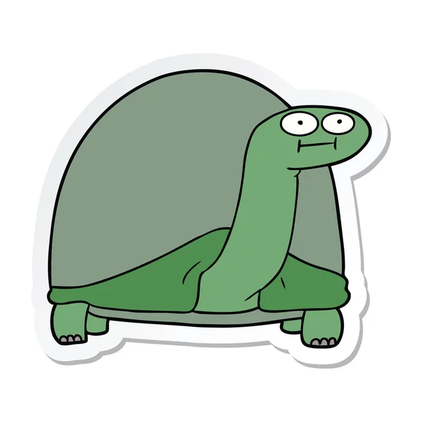 Klistermärke som en tecknad sköldpadda — Stock vektor