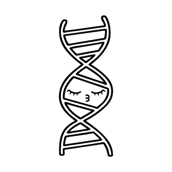 Kreslení čar kreslených řetězec DNA — Stockový vektor