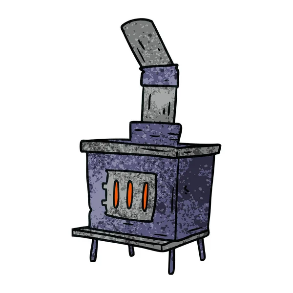 Rabisco de desenho animado texturizado de uma fornalha de casa —  Vetores de Stock