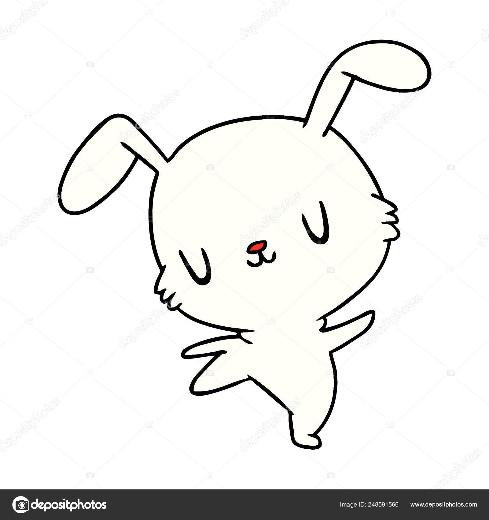 Cartoon Kawaii Cute Furry Bunny Stock Vector