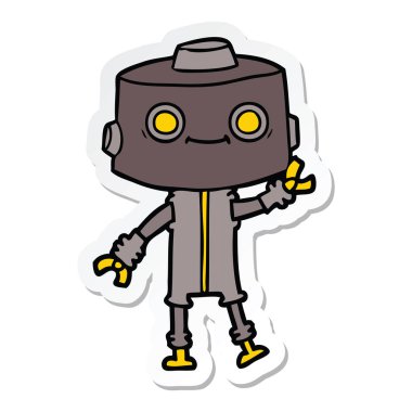bir çizgi film robot Sticker