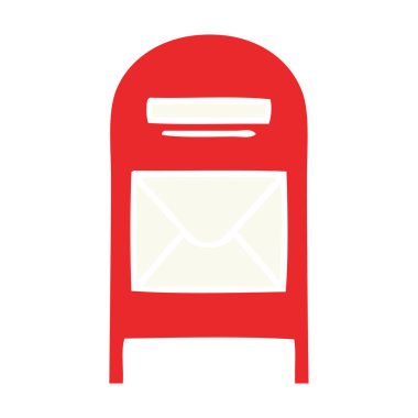 düz renk retro karikatür posta kutusu