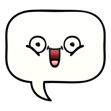 bir konuşma balonu degrade gölgeli karikatür