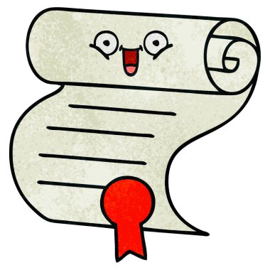 Retro grunge doku karikatür bir sözleşme