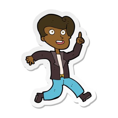 Harika bir fikir olan bir çizgi film adam etiketi