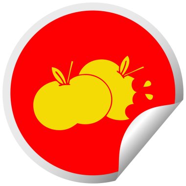 dairesel peeling etiket karikatür sulu elma