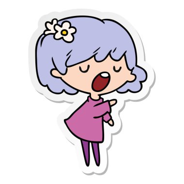 etiket şirin kawaii kız çizgi film gösterimi