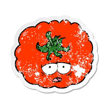 bir çizgi film domates sıkıntılı etiket