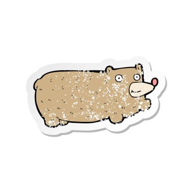 bir komik karikatür ayının Retro sıkıntılı etiket