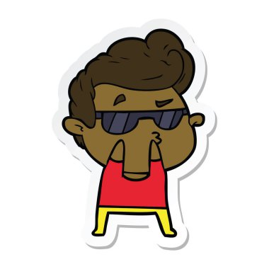 etiket bir çizgi film serin adam