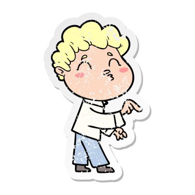 surat asmayı bir çizgi film adamın sıkıntılı etiket