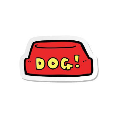 bir karikatür köpek maması etiket