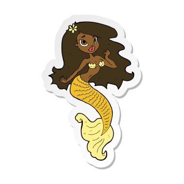 çizgi film güzel deniz kızı etiketi