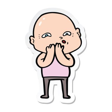 bir çizgi film gergin adam etiketi