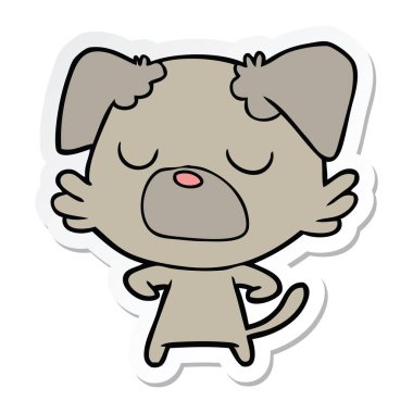 etiket bir karikatür köpek