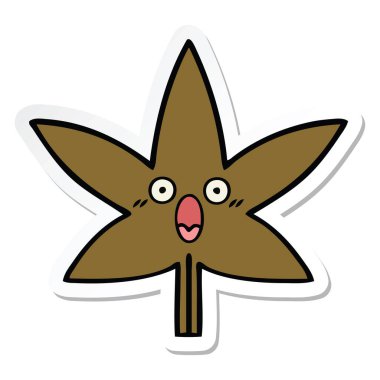 etiket sevimli çizgi sonbahar yaprak