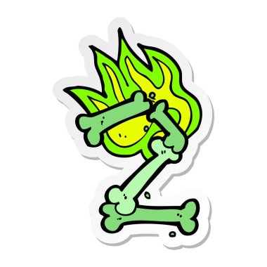 etiket bir karikatür Cadılar Bayramı kemik numarası