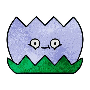 Retro grunge doku çizgi film su lilly