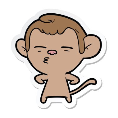 etiket bir karikatür şüpheli maymun