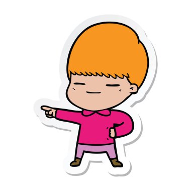 bir çizgi film kendini beğenmiş çocuk etiket