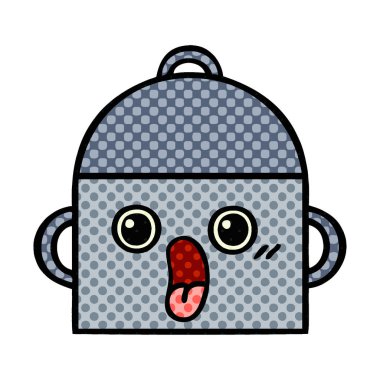çizgi roman tarzı karikatür bir pişirme tencere