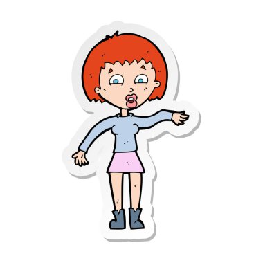 bir çizgi film sürpriz kadının etiket