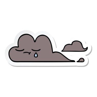 sevimli çizgi fırtına bulutu etiket