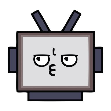 sevimli çizgi robot baş