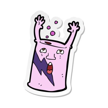 etiket bir karikatür soda karakter